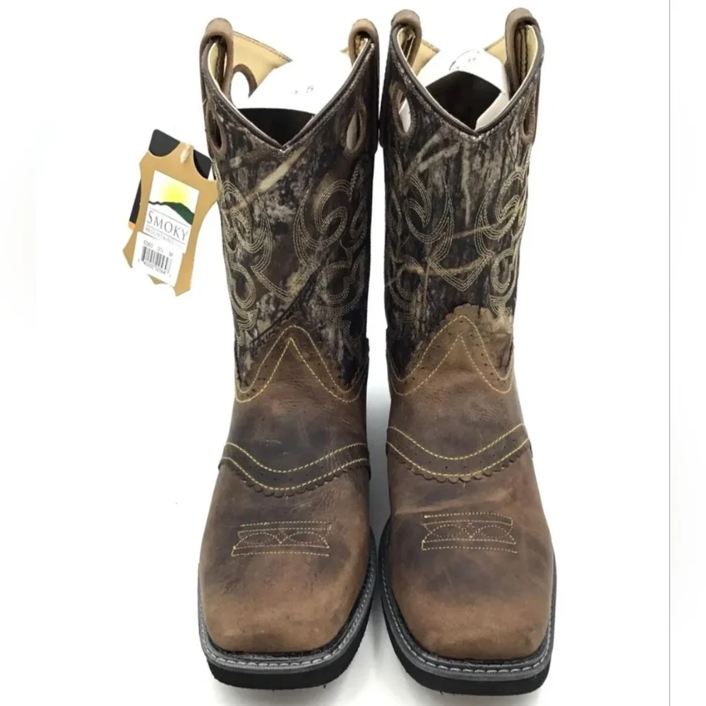 Smoky Mountain Women's 6360 Pawnee Brown Distressed Camo Western Boots -…